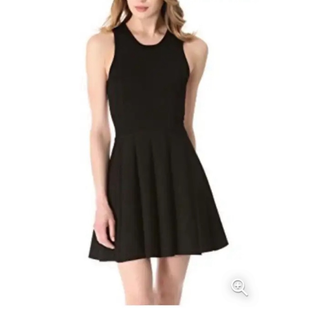 Parker Black/Red Color Block Sleeveless Fit & Flare skater dress RARE in RED